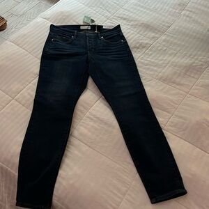Loft skinny leg dark blue jeans